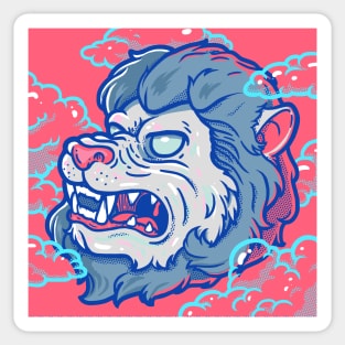 Lion in Clouds Sticker